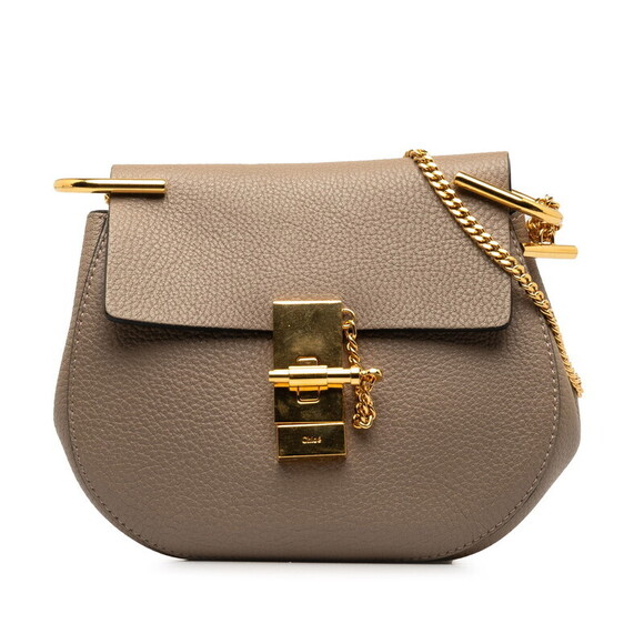 Chloe Handbags - Chloe Drew chain Shoulder Bag beige gold leather